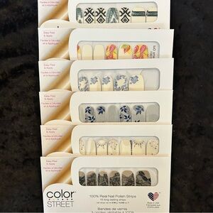 Color Street Nail Strips Set with Floral and Geometric Designs